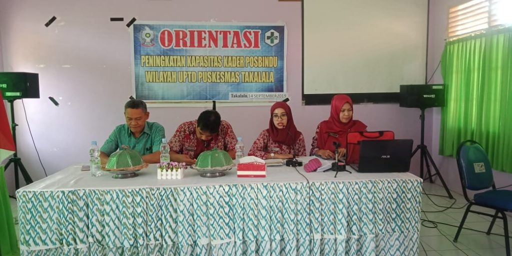 Orientasi Peningkatan Kapasitas Kader Posbindu Wilayah UPTD Puskesmas Takalala