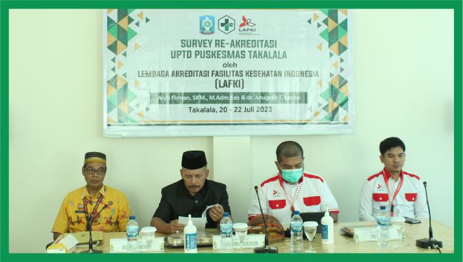 Survei Re-Akreditasi UPTD Puskesmas Takalala Tahun 2023